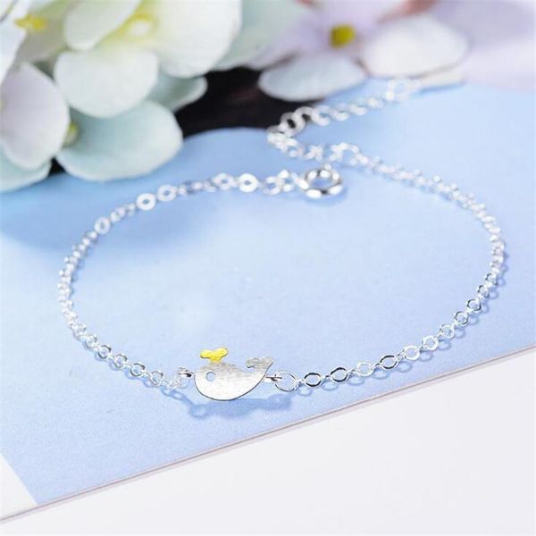 charm bracelets beautiful sweet temperament 925 sterling silver fashion jewelry cute little whale fish exquisite personality b150, Golden;silver
charm bracelets beautiful sweet temperament 925 sterling silver fashion jewelry cute little whale fish exquisite personality b150, Golden;silver