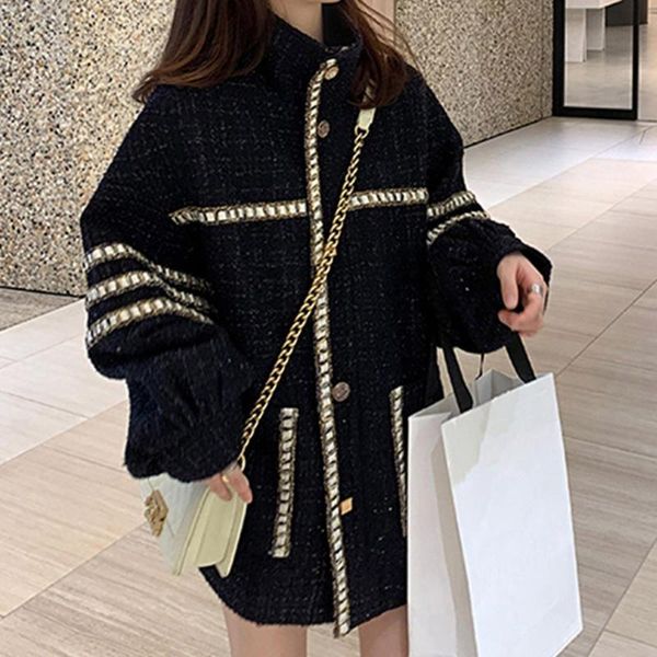 women's jacket 2021 vintage color block preppy autumn winter plus size mid-length korean fashion loose outwear jackets coats, Black;brown
women's jacket 2021 vintage color block preppy autumn winter plus size mid-length korean fashion loose outwear jackets coats, Black;brown