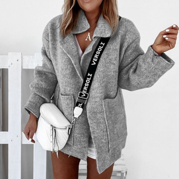 2021 new autumn winter lapel collar sweater cardigan women long sleeve sweaters girls casual pocket cardigans coats outwear k24y, White;black
2021 new autumn winter lapel collar sweater cardigan women long sleeve sweaters girls casual pocket cardigans coats outwear k24y, White;black