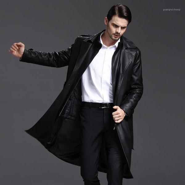 men's fur & faux m-4xl big yards cloth winter jacket long man leather suit collar and trench coat of a motorcycle, Black
men's fur & faux m-4xl big yards cloth winter jacket long man leather suit collar and trench coat of a motorcycle, Black