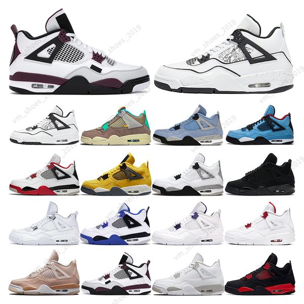 men basketball shoes 4s white oreo 4 black cat fire red thunder diy desert moss taupe haze women mens trainers sports sneaker