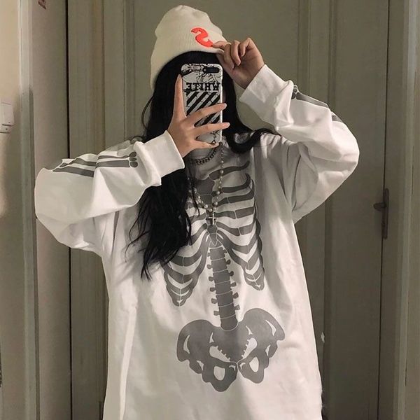 new skull print street hip-hop loose casual sweater harajuku pattern y2k gothic hedging womens pullovers, Black
new skull print street hip-hop loose casual sweater harajuku pattern y2k gothic hedging womens pullovers, Black