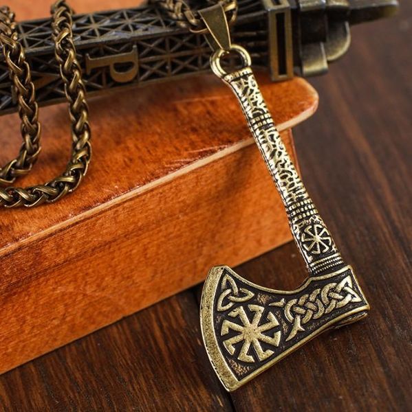 pendant necklaces vintage kolovrat axe nordic viking talisman runes wicca men's necklace, Silver
pendant necklaces vintage kolovrat axe nordic viking talisman runes wicca men's necklace, Silver