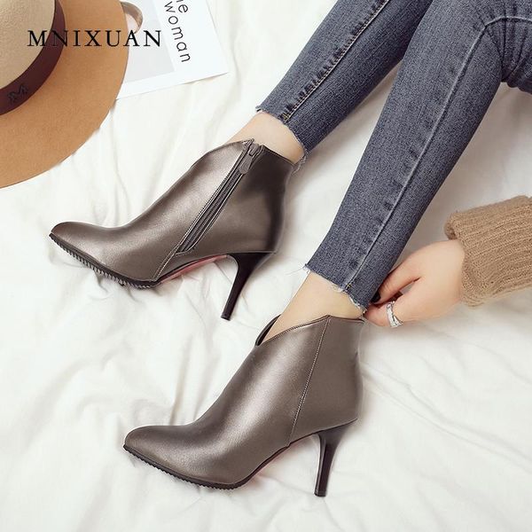boots mnixuan handmade women shoes winter high heels 8cm pu pointed toe thin heel zipper ankle big size 43 balck red, Black
boots mnixuan handmade women shoes winter high heels 8cm pu pointed toe thin heel zipper ankle big size 43 balck red, Black