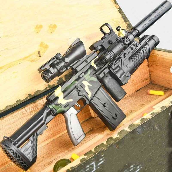 6525electric continuous firing soft bullet m416 children's toy machine gun fire simulation boy's small pistol chicken eating
6525electric continuous firing soft bullet m416 children's toy machine gun fire simulation boy's small pistol chicken eating