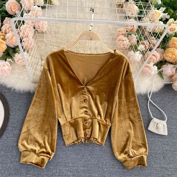 retro velvet short women's autumn winter fashion single breasted slim fit long sleeve blouse shirts p612 210527, White
retro velvet short women's autumn winter fashion single breasted slim fit long sleeve blouse shirts p612 210527, White