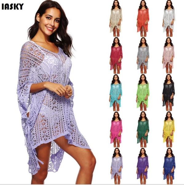 iasky 2021 pareo beach cover up knitted hollow bikini cover ups swimwear women robe de plage kaftan bathing suit ups, White;black
iasky 2021 pareo beach cover up knitted hollow bikini cover ups swimwear women robe de plage kaftan bathing suit ups, White;black