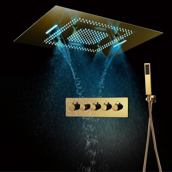 bathroom shower sets luxury large polished gold rain system thermostatic faucet ceiling 23"x31" led head concealed mixer brass
bathroom shower sets luxury large polished gold rain system thermostatic faucet ceiling 23"x31" led head concealed mixer brass