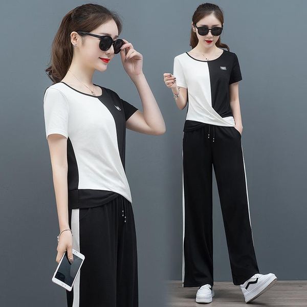 women's tracksuits summer wide-legged pants suit korean fashion women hoodies sweatshirt casual trousers leisure two-piece clothing set, Gray
women's tracksuits summer wide-legged pants suit korean fashion women hoodies sweatshirt casual trousers leisure two-piece clothing set, Gray