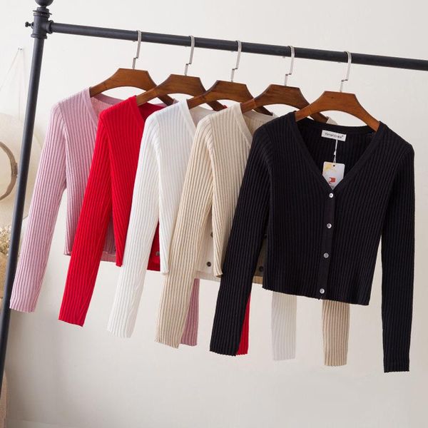 women's sweaters spring ly patchwork women sweater 2021 fashion slim ladies knitted long sleeve buttons, White;black
women's sweaters spring ly patchwork women sweater 2021 fashion slim ladies knitted long sleeve buttons, White;black