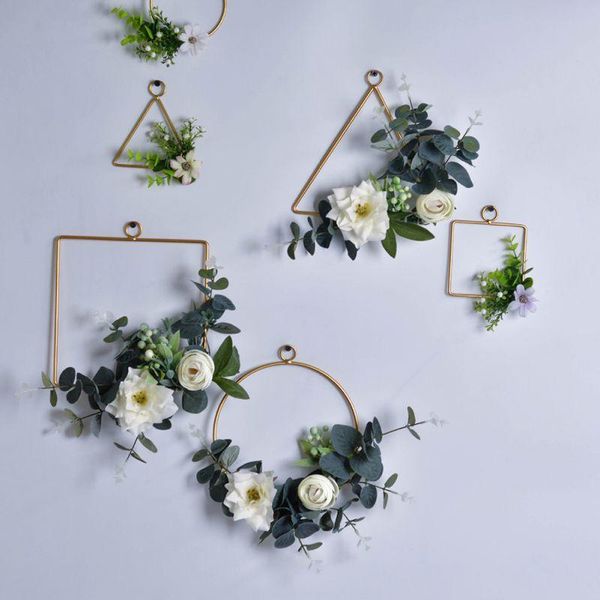 decorative flowers & wreaths wrought iron geometric wall hanging decoration artificial silk garland for wedding home party ring
decorative flowers & wreaths wrought iron geometric wall hanging decoration artificial silk garland for wedding home party ring