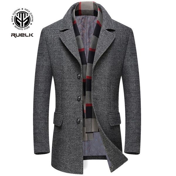 men's wool & blends woolen jacket coat winter man fashion long overcoat men solid color double collar thickened scarf, Black
men's wool & blends woolen jacket coat winter man fashion long overcoat men solid color double collar thickened scarf, Black