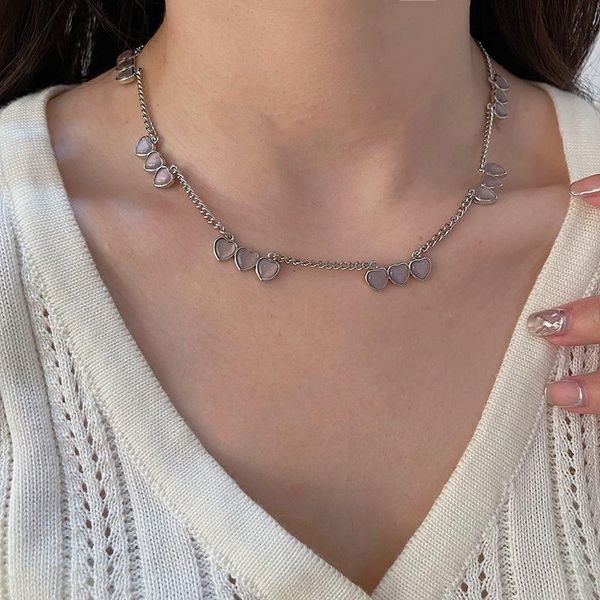 chains 2021 kpop trend retro love heart opal silver color metal clavicle chain necklace for women girls aesthetic jewelry
chains 2021 kpop trend retro love heart opal silver color metal clavicle chain necklace for women girls aesthetic jewelry