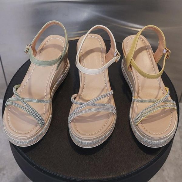 sandals cross straps lady summer fashion hip slip on slope heel female rhinestone woman vulcanize shoes casual ankle strap, Black
sandals cross straps lady summer fashion hip slip on slope heel female rhinestone woman vulcanize shoes casual ankle strap, Black