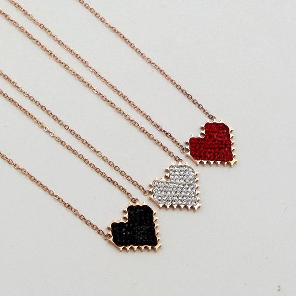 pendant necklaces fashion stainless steel love red white black crystal heart rose gold color women lady party gift, Silver
pendant necklaces fashion stainless steel love red white black crystal heart rose gold color women lady party gift, Silver