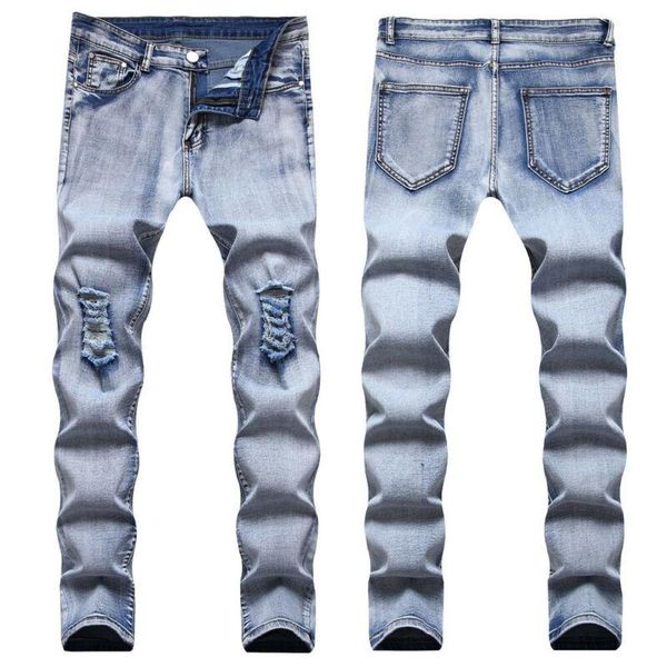 men's jeans summer clothing men fashion long casual slim-fit stretch pants ripped 2021 pockets full length mens, Blue
men's jeans summer clothing men fashion long casual slim-fit stretch pants ripped 2021 pockets full length mens, Blue