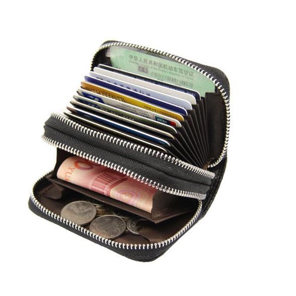 card holders genuine leather wallet coin purse double zipper lady holder women business rfid blue black, Brown;gray
card holders genuine leather wallet coin purse double zipper lady holder women business rfid blue black, Brown;gray