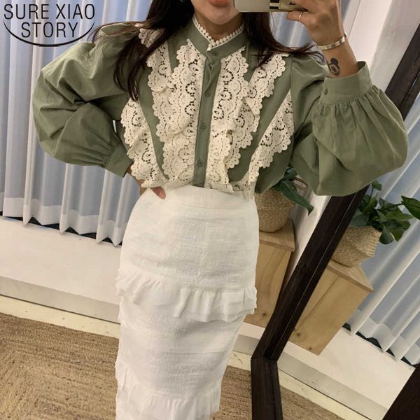 spring korean office blouse fashion women lace shirts sweet temperament blouse stand collar lantern sleeve shirt 12797 210527, White
spring korean office blouse fashion women lace shirts sweet temperament blouse stand collar lantern sleeve shirt 12797 210527, White