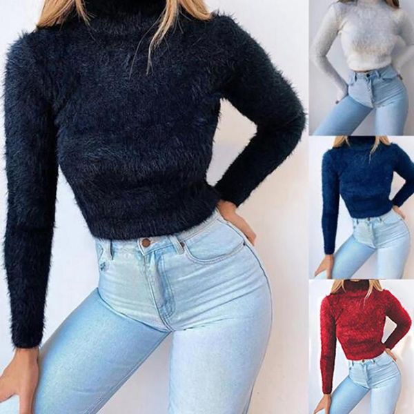 women's sweaters women autumn winter solid color long sleeve turtleneck plush crop sweater 2021 fall short for, White;black
women's sweaters women autumn winter solid color long sleeve turtleneck plush crop sweater 2021 fall short for, White;black