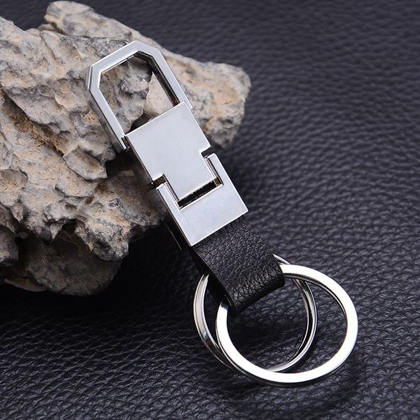 high grade car key ring pendant leather key ring mens waist ring double business gift keychain, Silver
high grade car key ring pendant leather key ring mens waist ring double business gift keychain, Silver