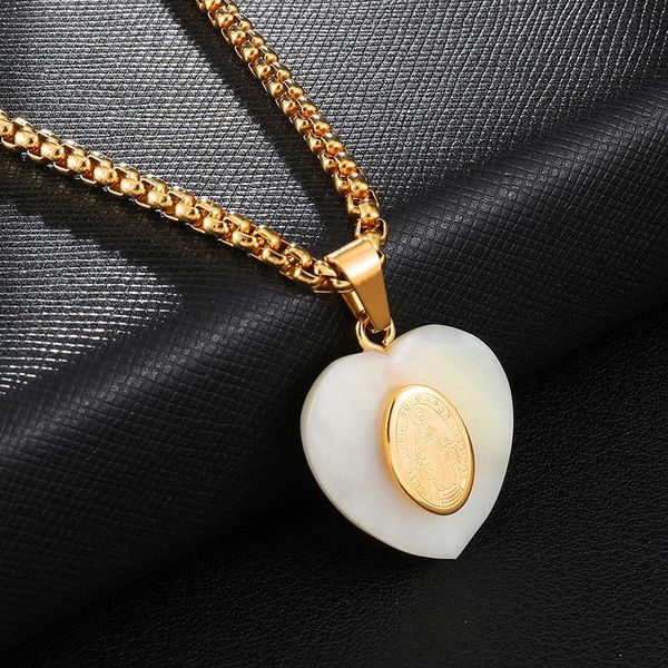 pendant necklaces love heart shell virgin mary necklace stainless steel jewelry catholic religious gold as gift, Silver
pendant necklaces love heart shell virgin mary necklace stainless steel jewelry catholic religious gold as gift, Silver