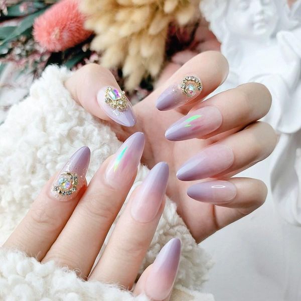 false nails full cover purple jade into smoke gradient fake long white lasting bride nail art tools press with glue, Red;gold
false nails full cover purple jade into smoke gradient fake long white lasting bride nail art tools press with glue, Red;gold