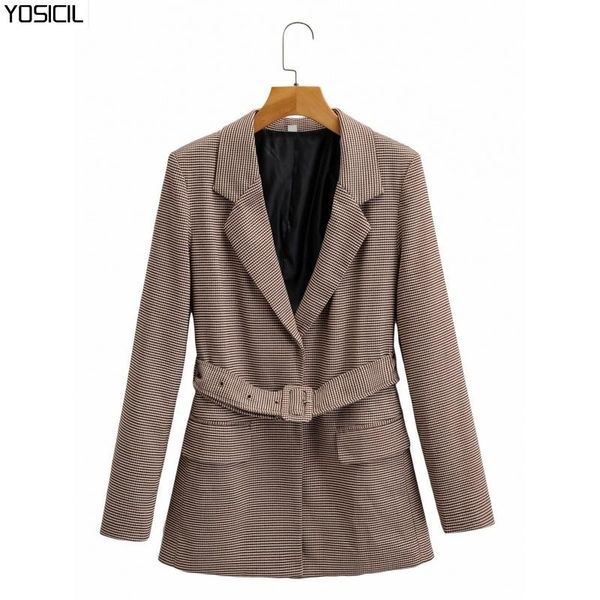 yosicil elegant plaid blazer suit women notched houndstooth bandage jacket lady long sleeve vintage office coat female, White;black
yosicil elegant plaid blazer suit women notched houndstooth bandage jacket lady long sleeve vintage office coat female, White;black