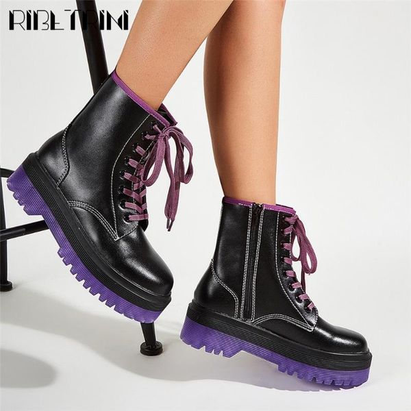 boots ribetrini ladies sewing round toe motocycle shoes lace platform mid calf women winter brand seiwng, Black
boots ribetrini ladies sewing round toe motocycle shoes lace platform mid calf women winter brand seiwng, Black