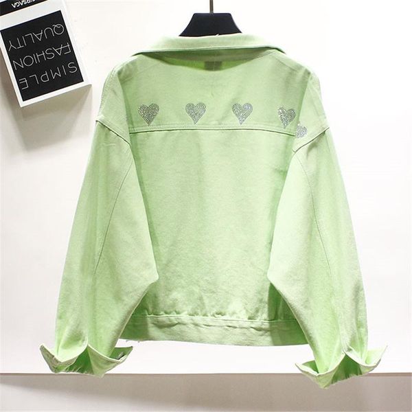 women's jackets pink purple yellow denim jacket women korean fashion 5 color diamonds outerwear loose big pocket short jeans coat femal, Black;brown
women's jackets pink purple yellow denim jacket women korean fashion 5 color diamonds outerwear loose big pocket short jeans coat femal, Black;brown