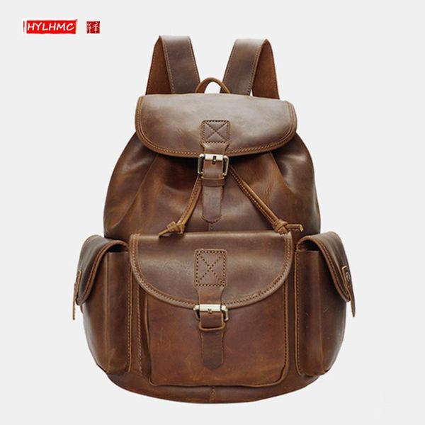 backpack genuine leather men's business portable retro shoulder lapbag travel backpacks multi-function bags
backpack genuine leather men's business portable retro shoulder lapbag travel backpacks multi-function bags
