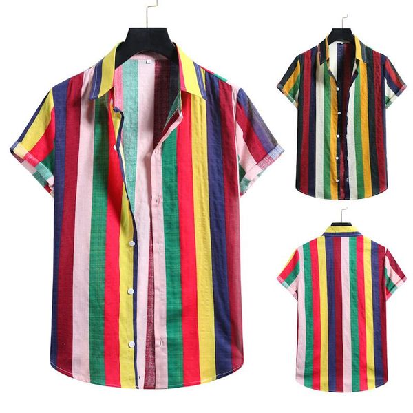 men's casual shirts summer strip print mens shirt short sleeve hawaiian stand collar cool thin men dress male clothing, White;black
men's casual shirts summer strip print mens shirt short sleeve hawaiian stand collar cool thin men dress male clothing, White;black