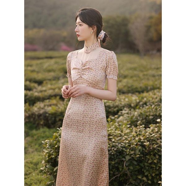 ethnic clothing chinese traditional stand collar dress elegant short sleeve flower print cheongsam a-line women, Red
ethnic clothing chinese traditional stand collar dress elegant short sleeve flower print cheongsam a-line women, Red