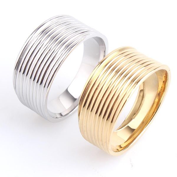 cluster rings 10mm gold color silver multi stripe irregular 316l stainless steel wedding for men women wholesale, Golden;silver
cluster rings 10mm gold color silver multi stripe irregular 316l stainless steel wedding for men women wholesale, Golden;silver