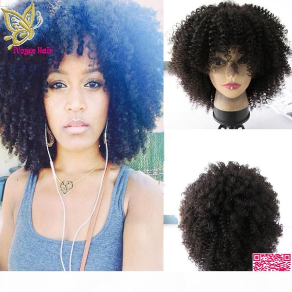 150 density afro kinky curly human hair lace front wigs with full bangs brazilian human hair full lace wigs with baby hair, Black;brown
150 density afro kinky curly human hair lace front wigs with full bangs brazilian human hair full lace wigs with baby hair, Black;brown