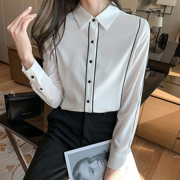 women's long-sleeve professional chiffon shirt of women and blouses 2021 spring jcrm, Black
women's long-sleeve professional chiffon shirt of women and blouses 2021 spring jcrm, Black