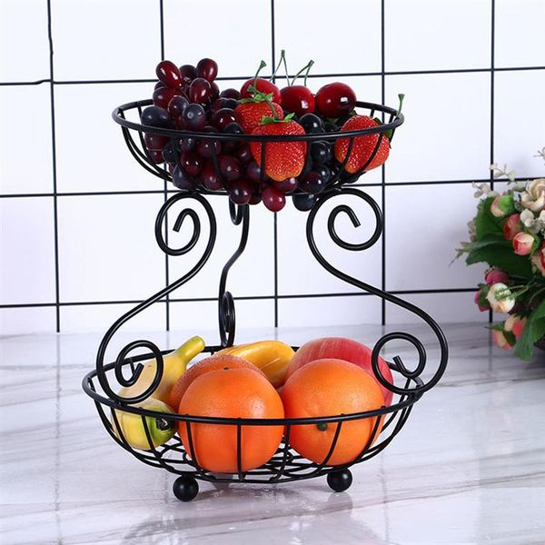 Househod Iron 2 Tier Fruit Basket Vintage Stye Storage Basket iving Room Fruit Basket Creative Iron Snack Container Back
Househod Iron 2 Tier Fruit Basket Vintage Stye Storage Basket iving Room Fruit Basket Creative Iron Snack Container Back