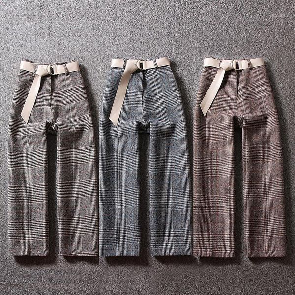 women's pants & capris autumn winter women plaid wide leg thick office lady work wear high waist woolen, Black;white
women's pants & capris autumn winter women plaid wide leg thick office lady work wear high waist woolen, Black;white