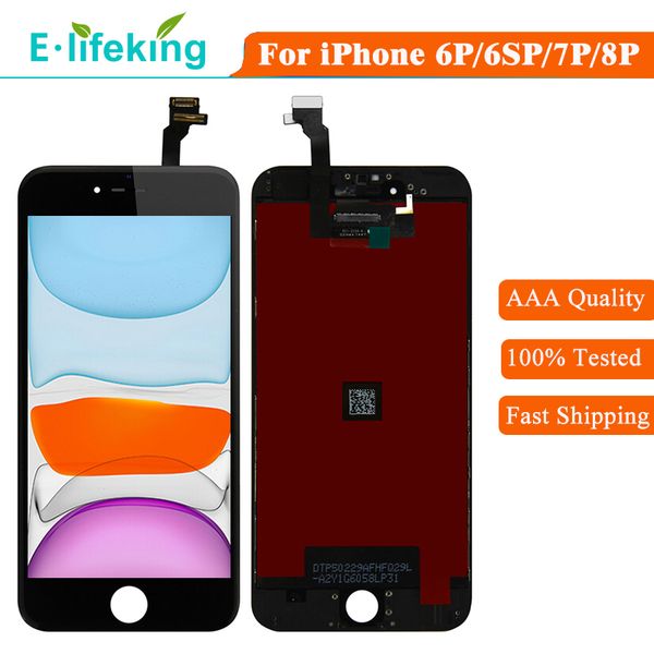 

display for iphone 6plus 6s plus 7plus 8plus lcd panel touch screen digitizer full assembly 6p 6sp 7p 8p replacement 100% no dead pixel dhl