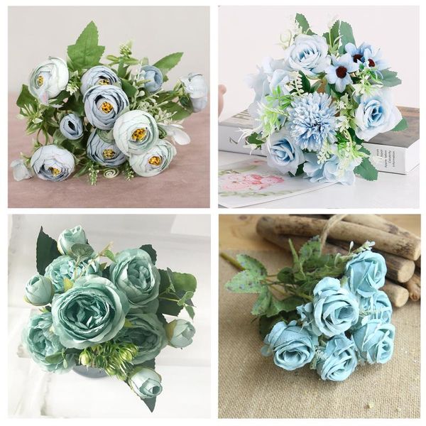 decorative flowers & wreaths 1 bouquet blue artificial peony tea rose autumn silk fake for diy living room home garden wedding decoration
decorative flowers & wreaths 1 bouquet blue artificial peony tea rose autumn silk fake for diy living room home garden wedding decoration