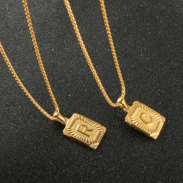 chains initial a-z letter necklace stainless steel square shaped pendant for women men gold color punk jewelry gift, Silver
chains initial a-z letter necklace stainless steel square shaped pendant for women men gold color punk jewelry gift, Silver