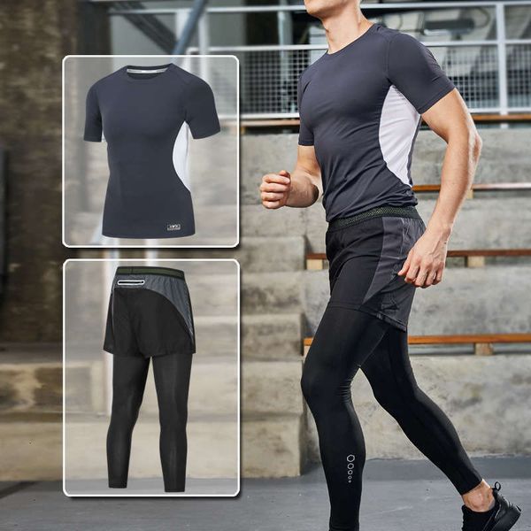 men's dry quick tracksuits sports suit summer short sleeve t-shirt fitness basketball tights running fake two piece pants 9857, Gray
men's dry quick tracksuits sports suit summer short sleeve t-shirt fitness basketball tights running fake two piece pants 9857, Gray