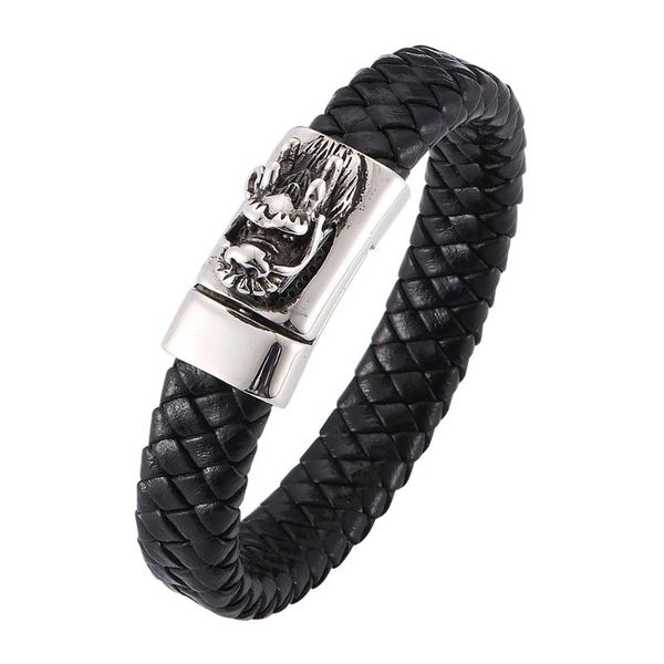 charm bracelets men's leather titanium steel bracelet dragon head magnet clasp stainless jewelry, Golden;silver
charm bracelets men's leather titanium steel bracelet dragon head magnet clasp stainless jewelry, Golden;silver