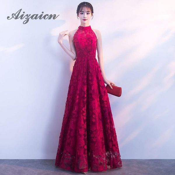 ethnic clothing summer women flowers lace evening dress 2021 hang neck backless bridesmaid party dresses halter cheongsam long wine gow, Red
ethnic clothing summer women flowers lace evening dress 2021 hang neck backless bridesmaid party dresses halter cheongsam long wine gow, Red