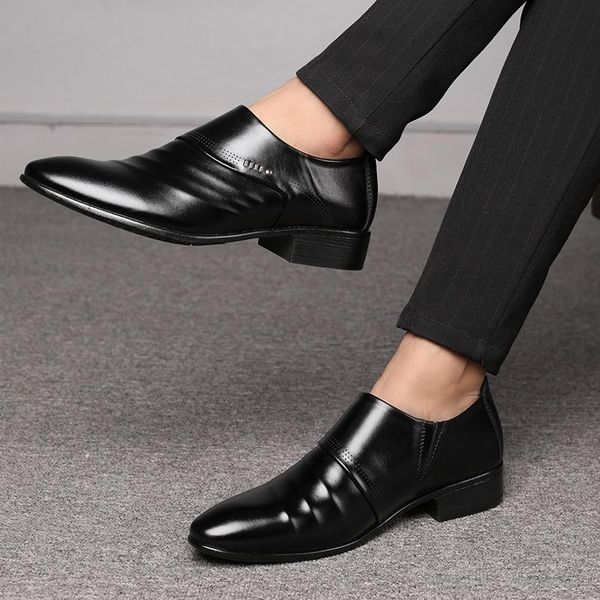 dress shoes casual business men office oxfords pointed toe men's leather wedding loafers for, Black
dress shoes casual business men office oxfords pointed toe men's leather wedding loafers for, Black