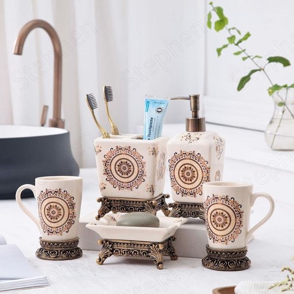 bath accessory set classical painted ceramic bathroom decoration accessories european vintage home resin relief base five-piece shower
bath accessory set classical painted ceramic bathroom decoration accessories european vintage home resin relief base five-piece shower