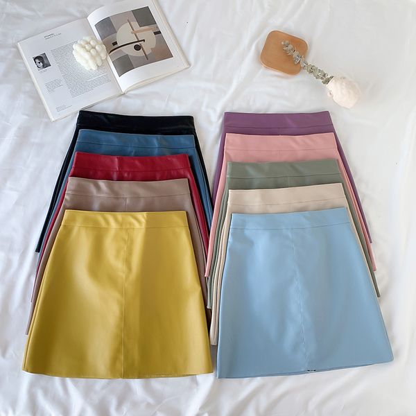new 2021 summer fashion candy colour solid elegant women pu leather casual high waist mini a-line short skirts bw93, Black
new 2021 summer fashion candy colour solid elegant women pu leather casual high waist mini a-line short skirts bw93, Black