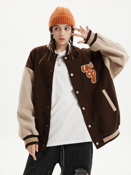 women's jackets 2021 coat ladies and jacket couple college style cardigan baseball uniform, Black;brown
women's jackets 2021 coat ladies and jacket couple college style cardigan baseball uniform, Black;brown
