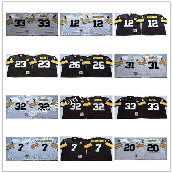 ncaa mens football retro vintage 7 ben roethlisberger terry bradshaw rocky bleier mike wagner rod woodson donnie shell franco harris jerseys, Black
ncaa mens football retro vintage 7 ben roethlisberger terry bradshaw rocky bleier mike wagner rod woodson donnie shell franco harris jerseys, Black
