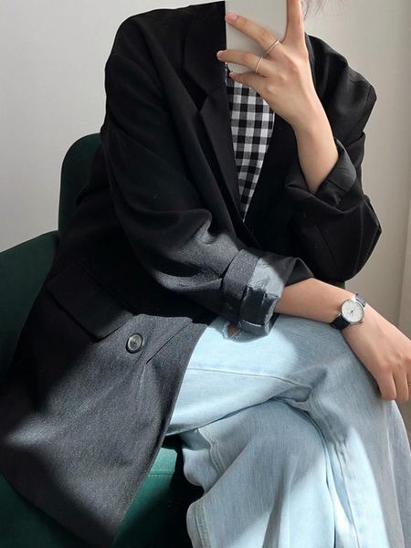 women's suits & blazers ladies small suit jacket 2021 spring and autumn korean style loose casual, White;black
women's suits & blazers ladies small suit jacket 2021 spring and autumn korean style loose casual, White;black