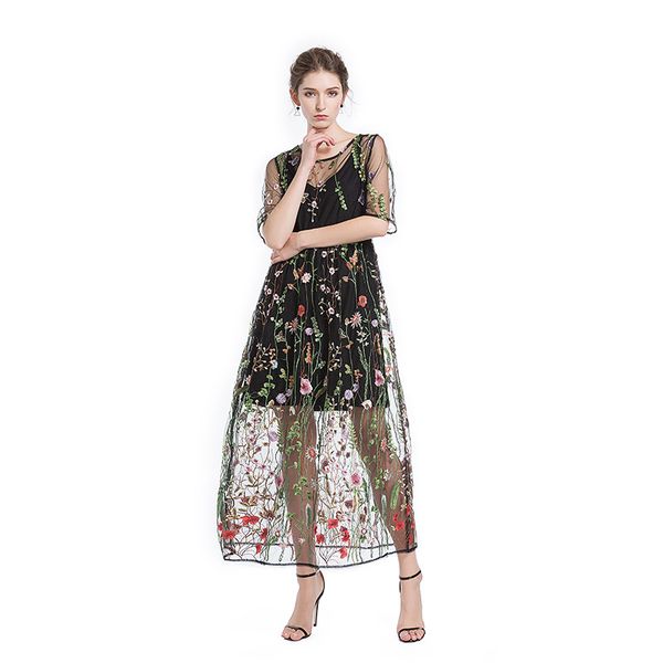 new spring summer women dress large size embroidery lace round neck fashion two-piece temperament long women dresses cw342, Black;gray
new spring summer women dress large size embroidery lace round neck fashion two-piece temperament long women dresses cw342, Black;gray